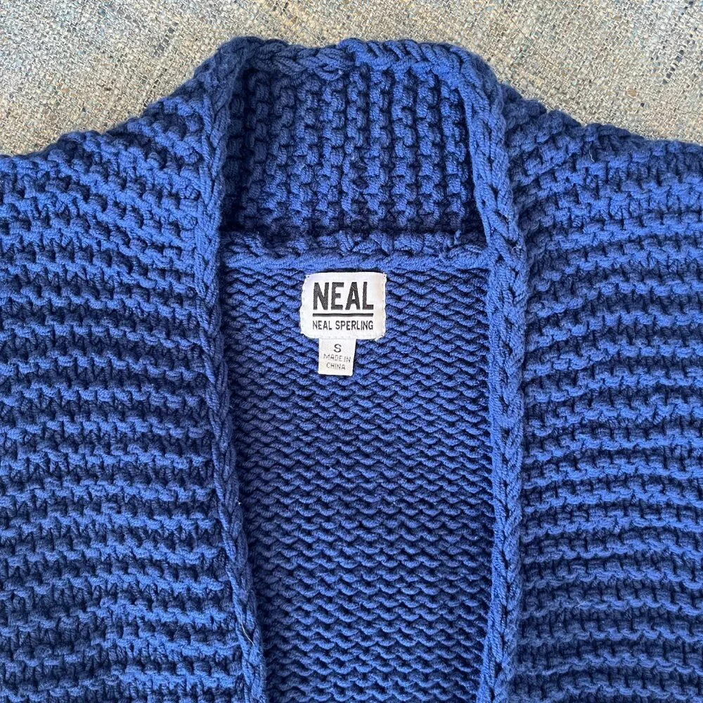 Neal Sperling Chunky Knit Textured Cotton Blend Slim Fit Cardigan Size Women's S - Picture 10 of 12